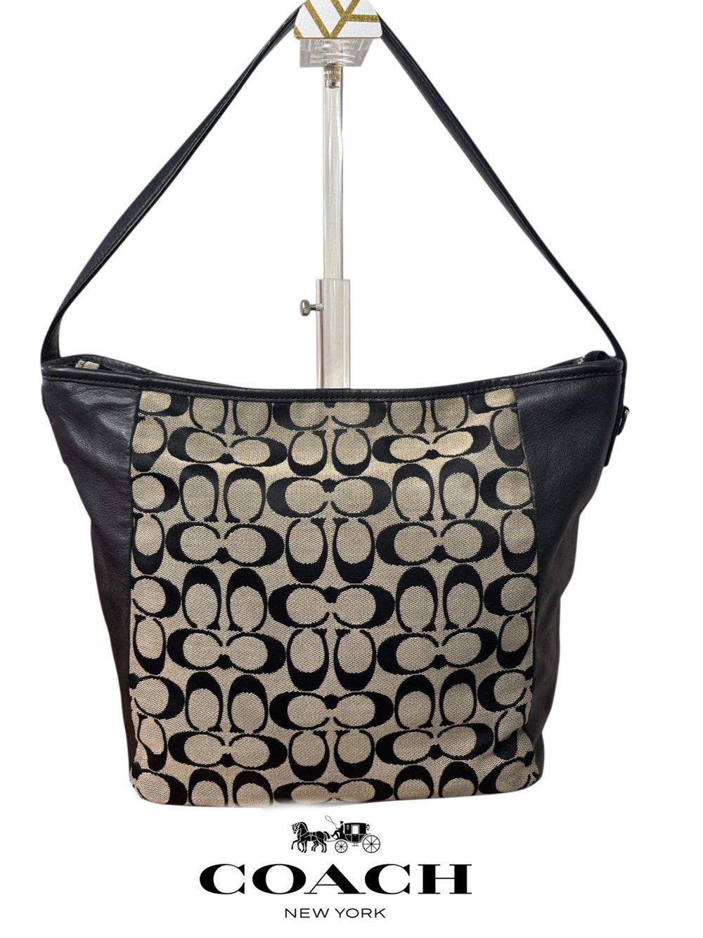 Coach Legacy Weekend Signature Shoulder Bag monogram jacquard & leather- EUC!